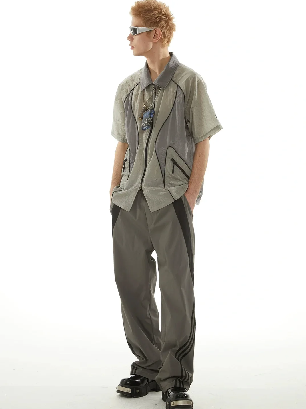 PasET | Loose Straight-Leg Striped Quick-Dry Pants