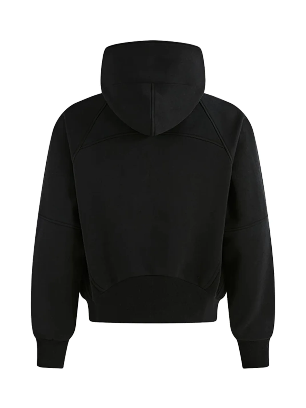 PasET | Cropped Loose Half-Zip Paneled Studded Hoodie
