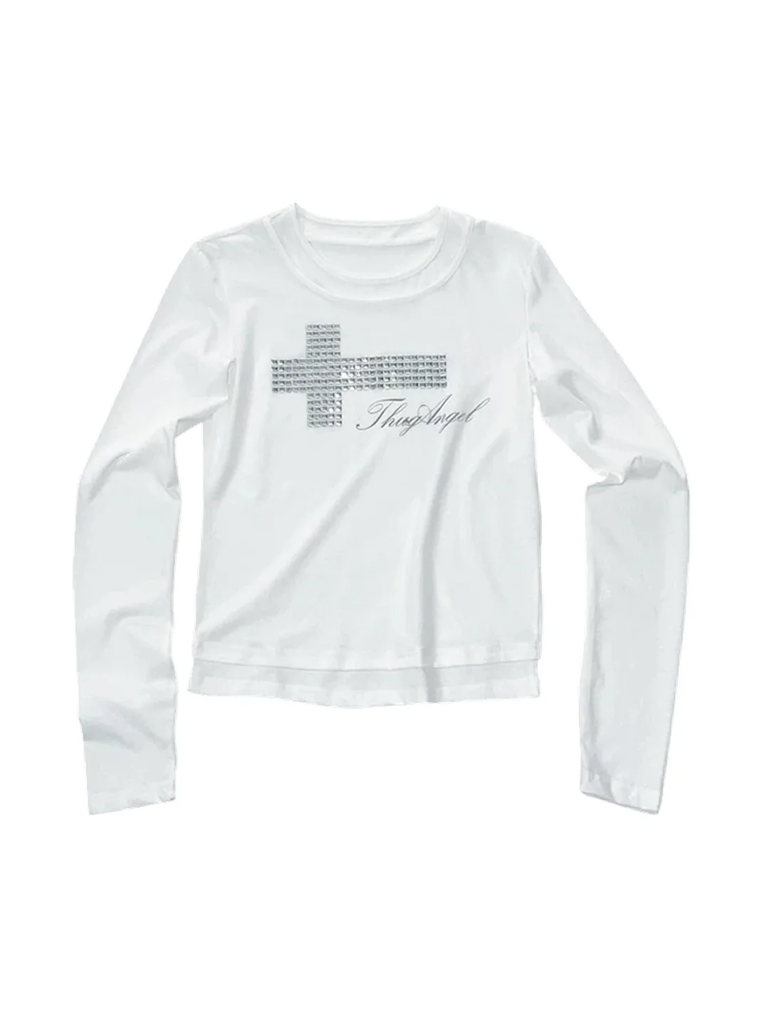 4AMSTUDIO | Cross Angel Layered White Long Sleeve T-Shirt