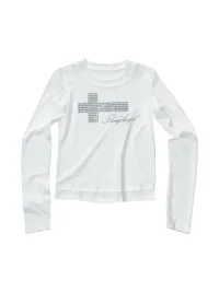 4AMSTUDIO | Cross Angel Layered White Long Sleeve T-Shirt