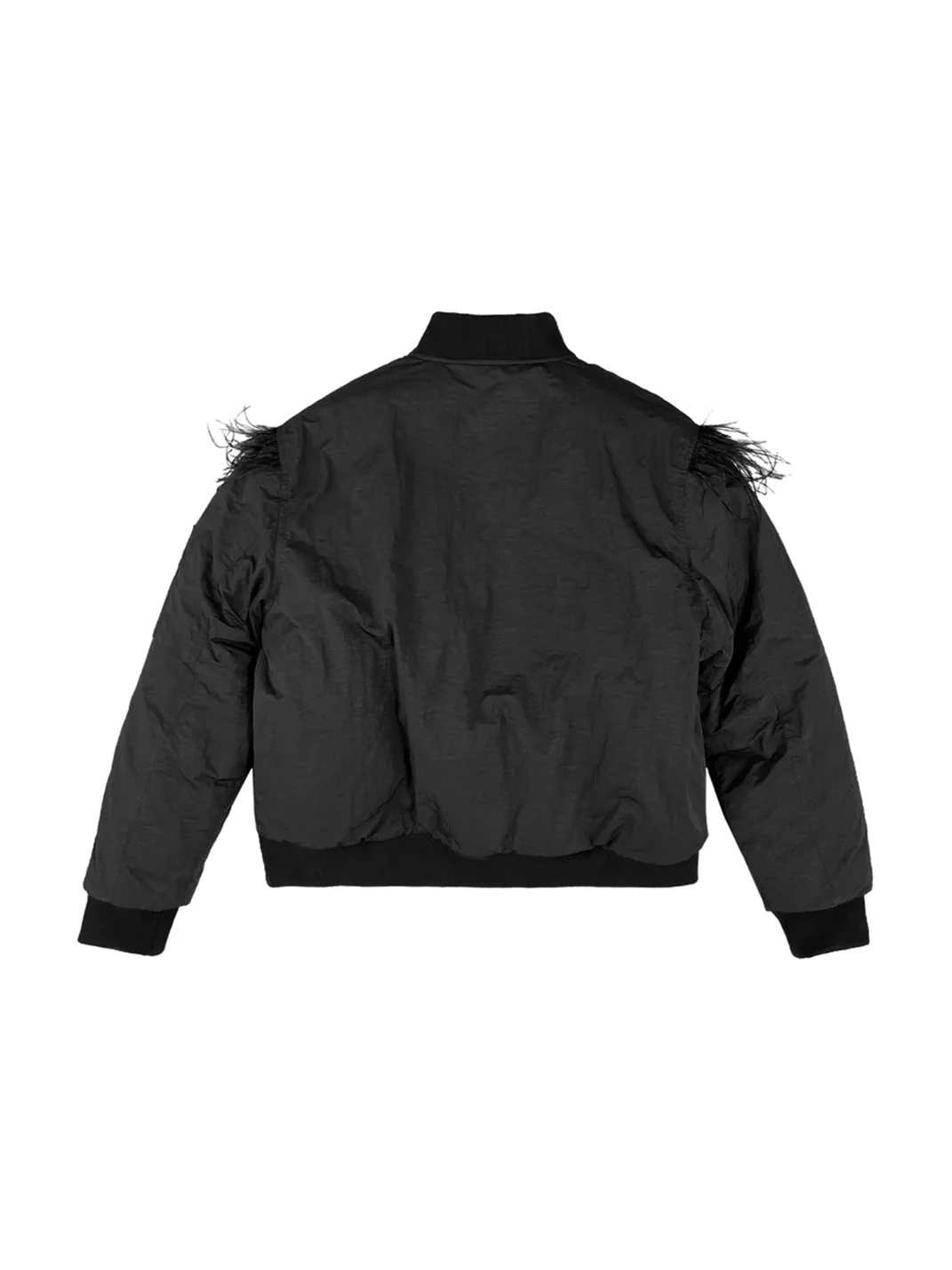 CHAI | Cropped Loose-Fit Dog Appliqué Bomber Jacket