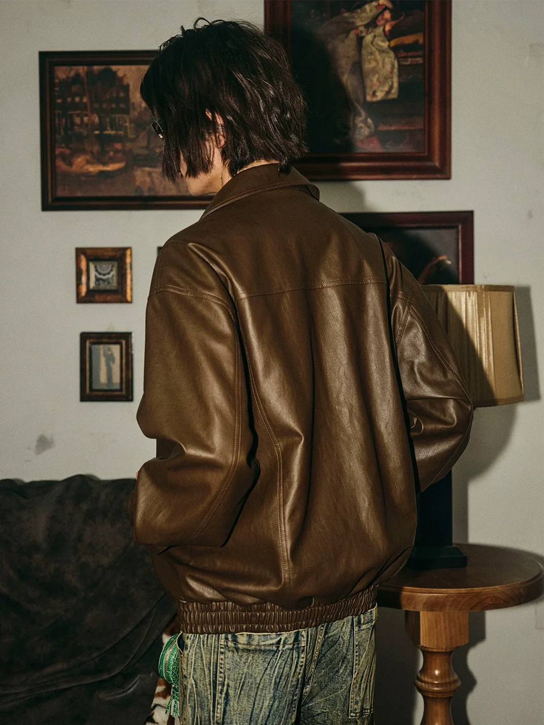 PasET | Loose-Fit Studded Leather-Look Jacket