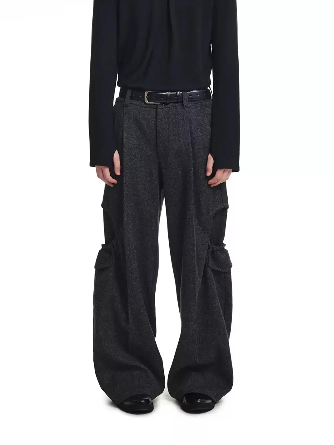 KREATE | Loose Subtle-Pattern Draped Pocket Trousers