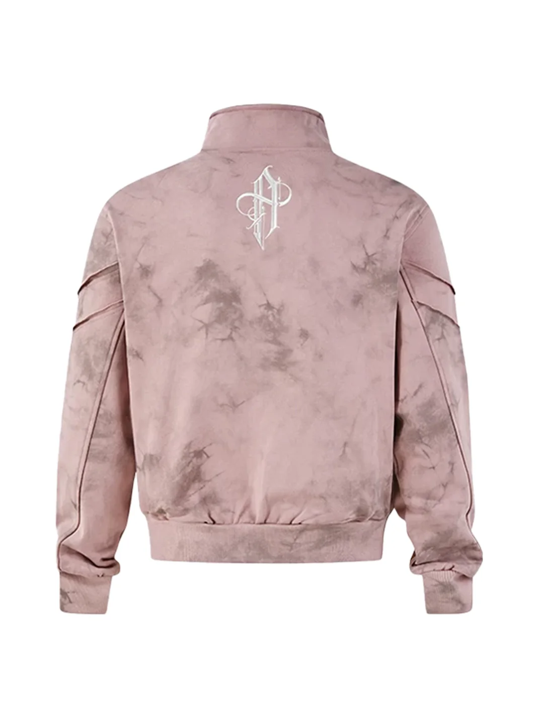 PasET | Pink Distressed Embroidered Cropped Zip-Up Jacket