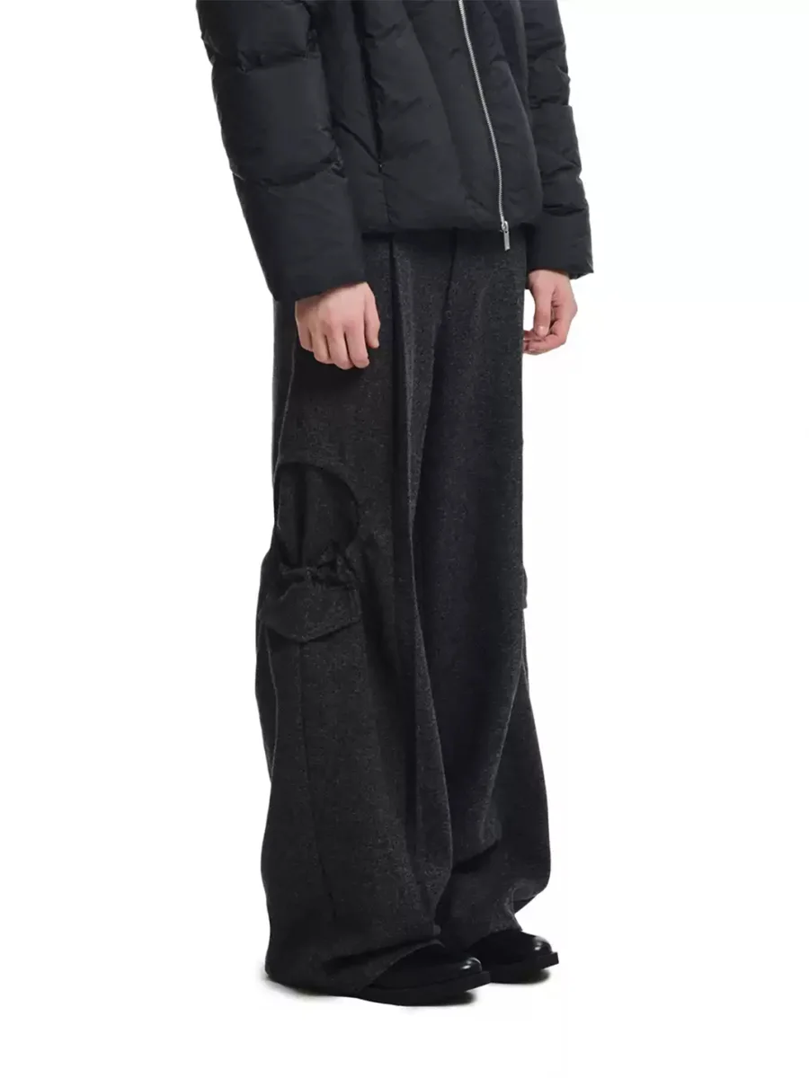KREATE | Loose Subtle-Pattern Draped Pocket Trousers - 3
