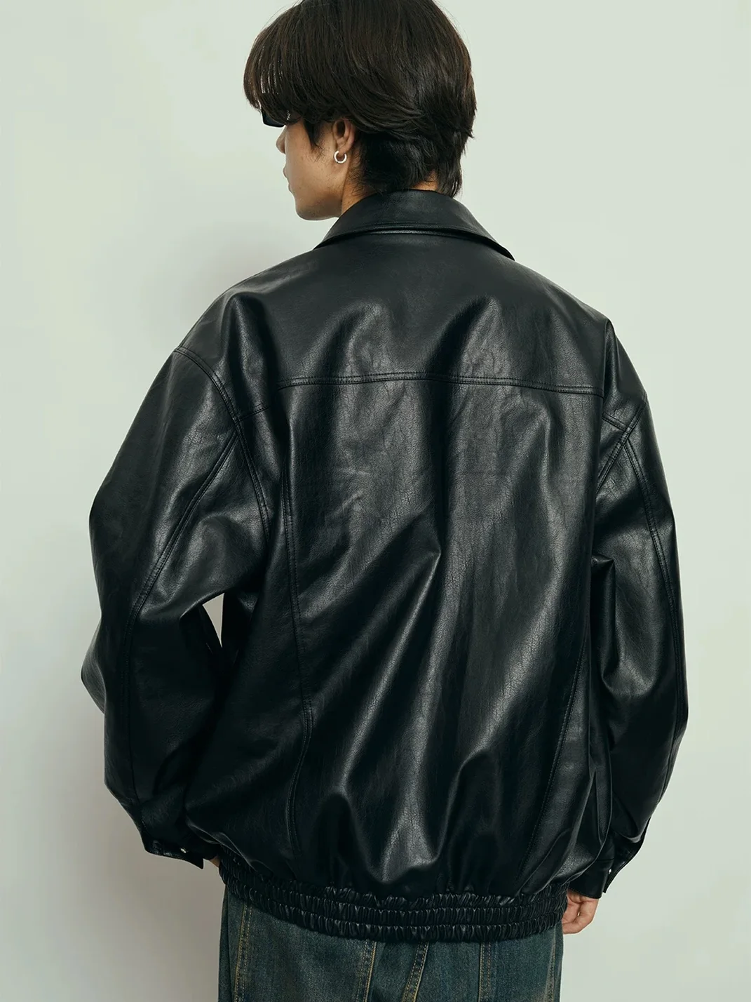 PasET | Loose-Fit Studded Leather-Look Jacket