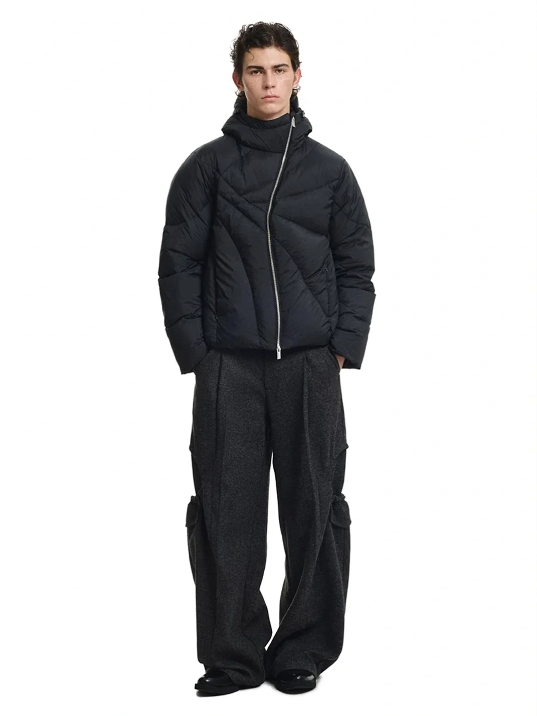 KREATE | Loose Subtle-Pattern Draped Pocket Trousers