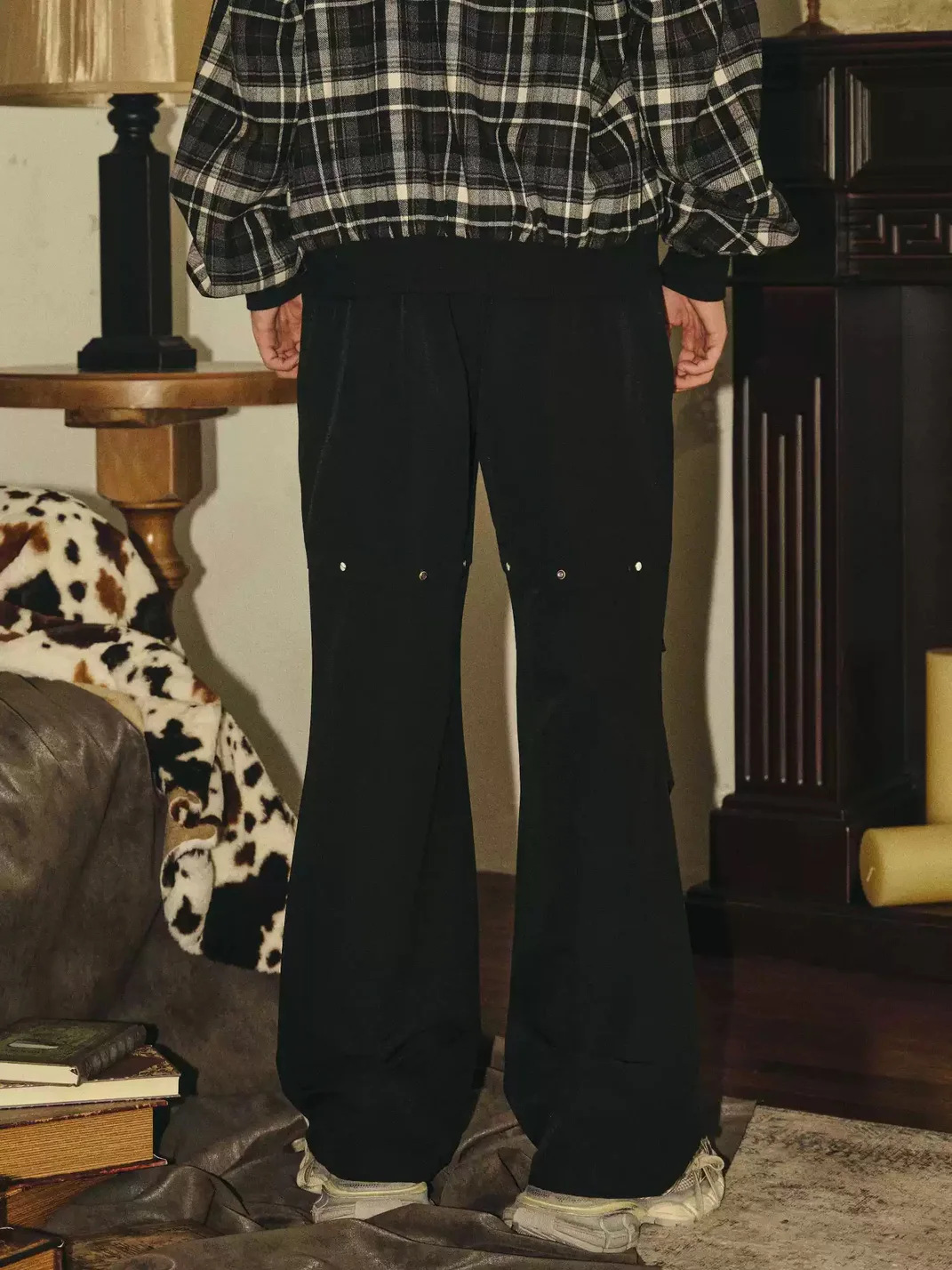 PasET | Loose Straight-Leg Parachute Pants With Gem Studs