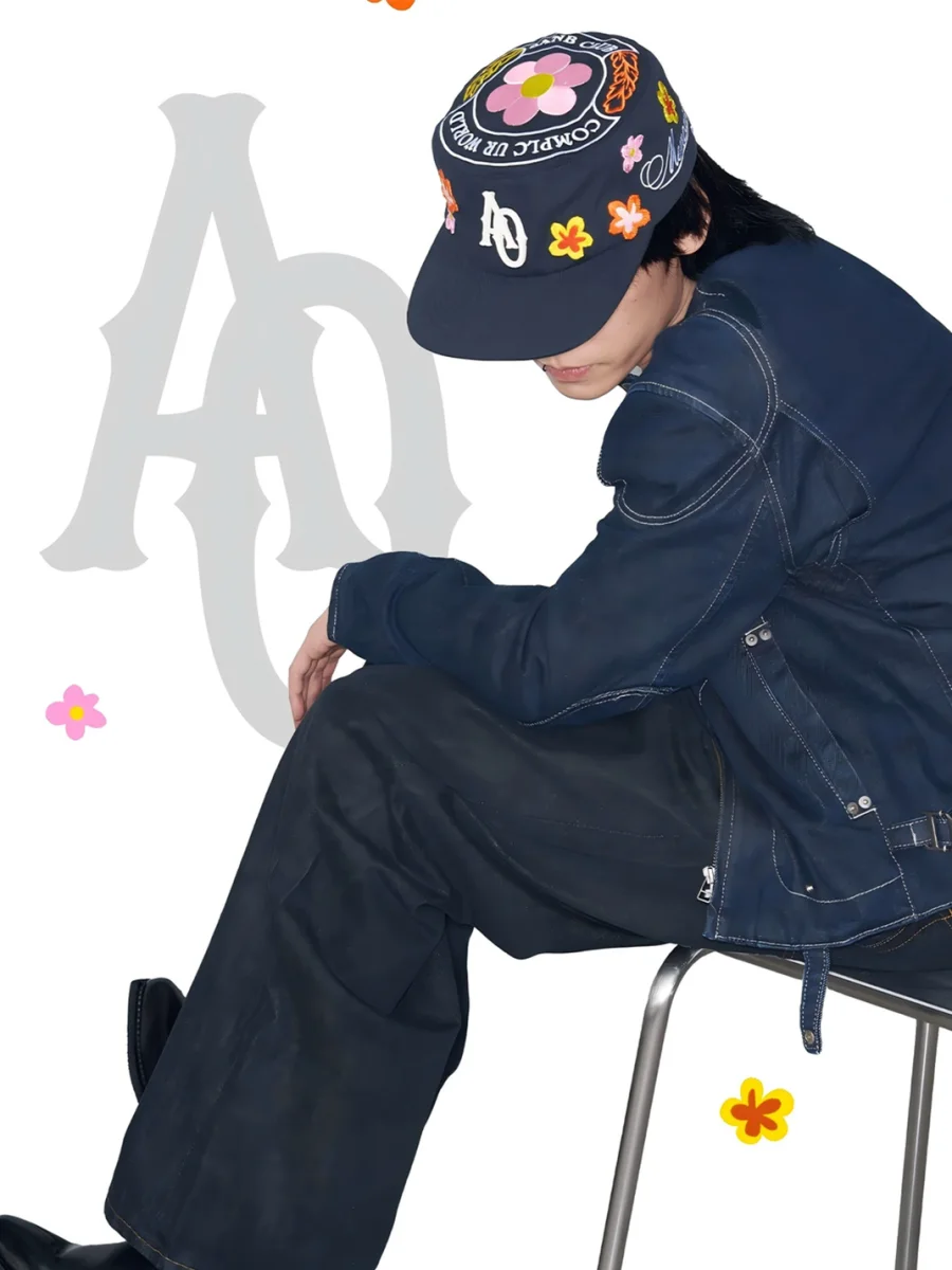 SANB | Floral Embroidered Flat Brim Pillbox Hat - 4