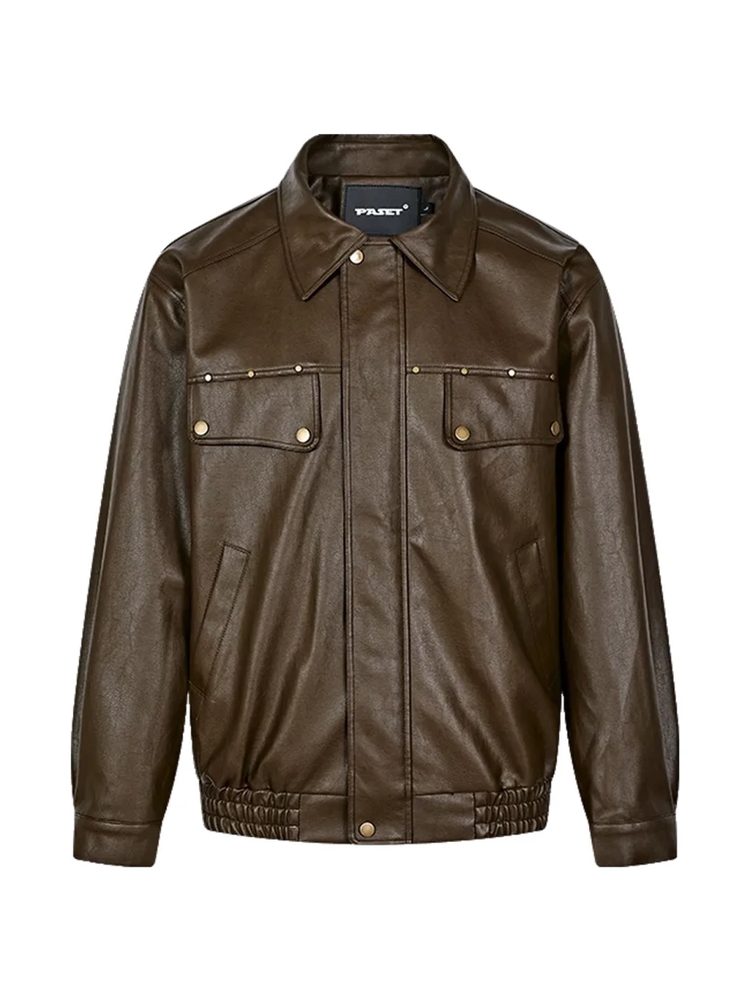 PasET | Loose-Fit Studded Leather-Look Jacket