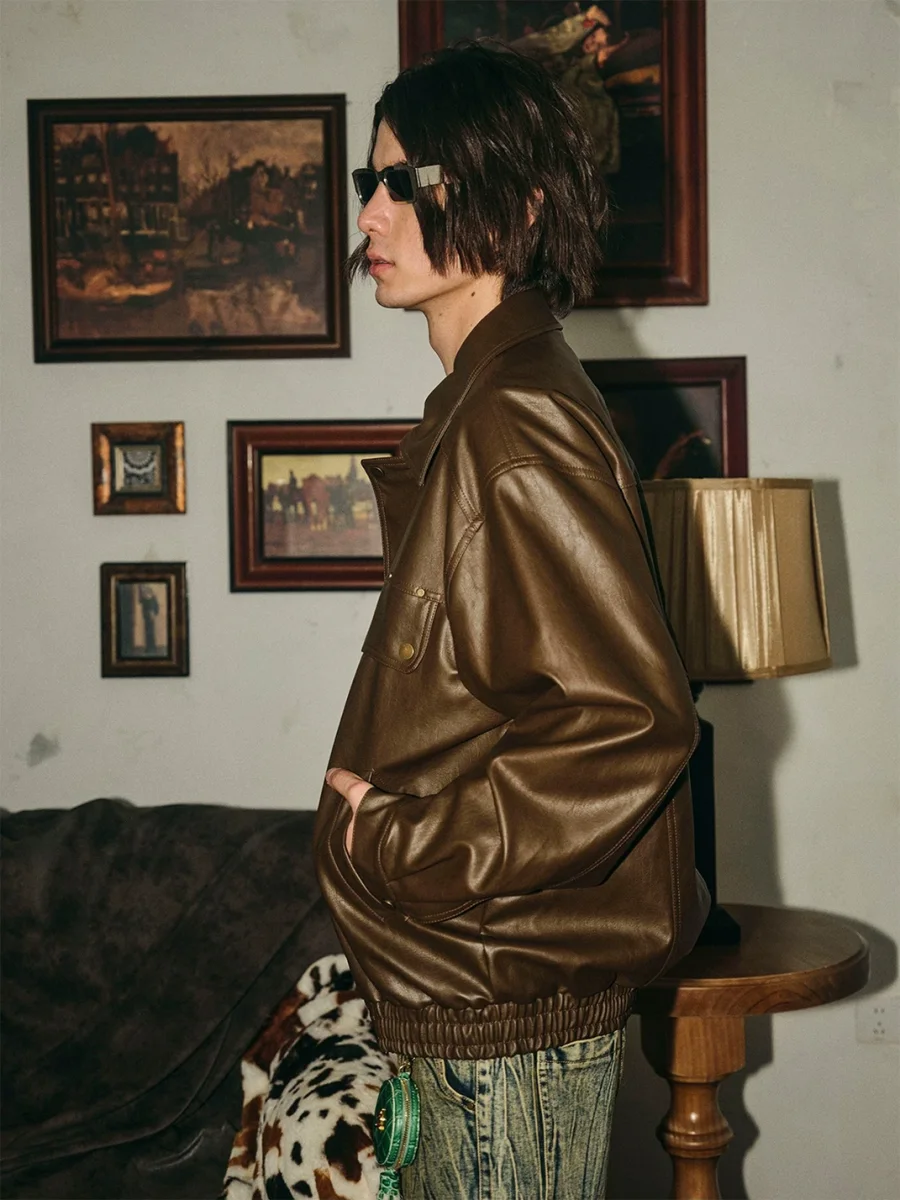 PasET | Loose-Fit Studded Leather-Look Jacket - 3