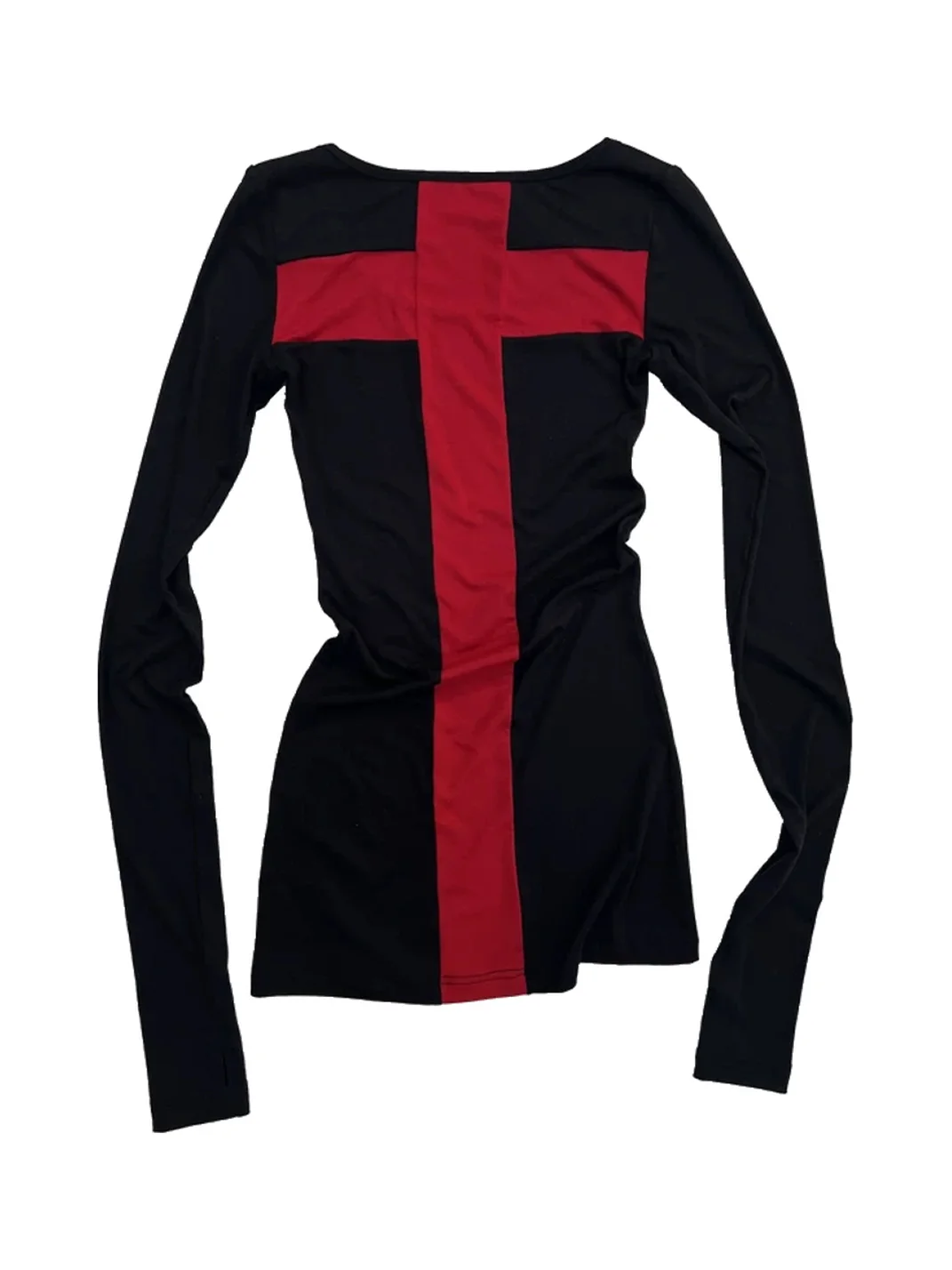 4AMSTUDIO | Black Red Cross Bodycon Mini Dress
