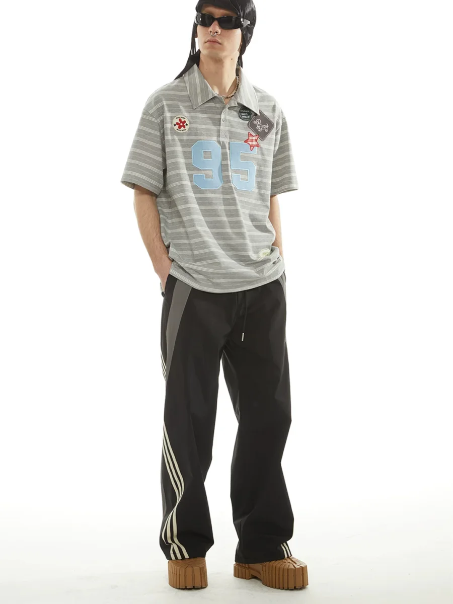 PasET | Loose Straight-Leg Striped Quick-Dry Pants - 3