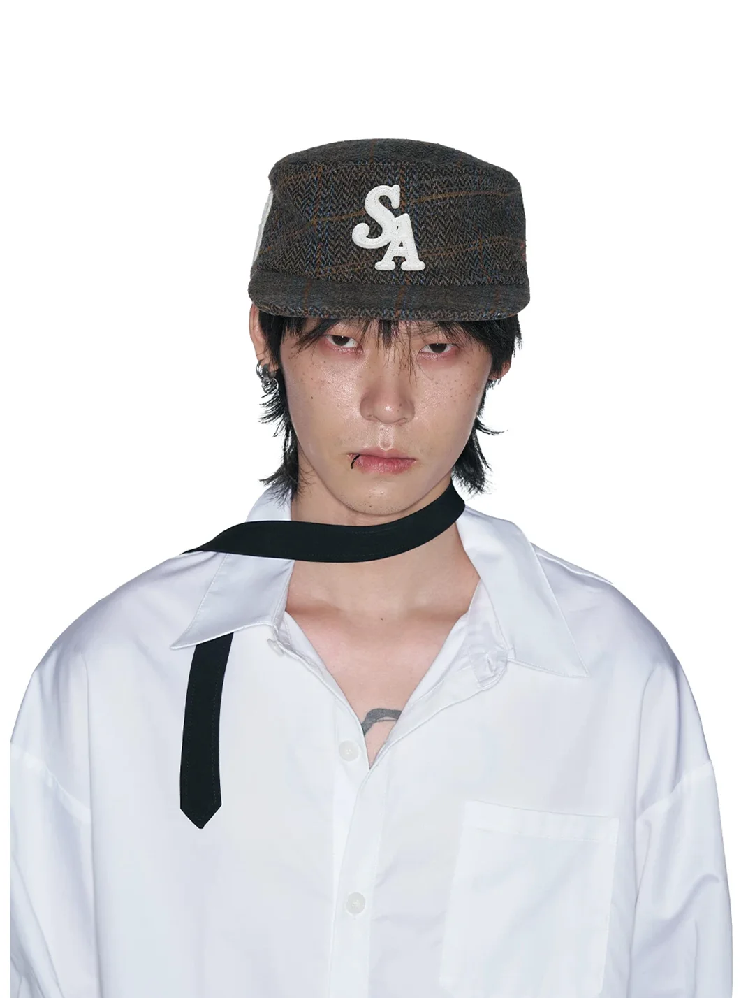 SANB | Retro Flat-Brim Herringbone Hat