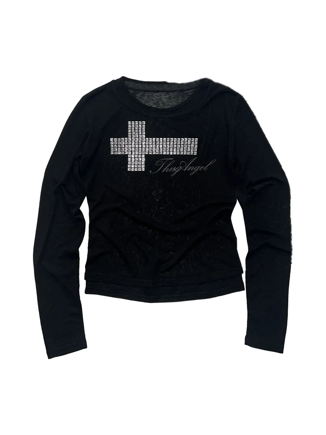 4AMSTUDIO | Cross Angel Layered White Long Sleeve T-Shirt
