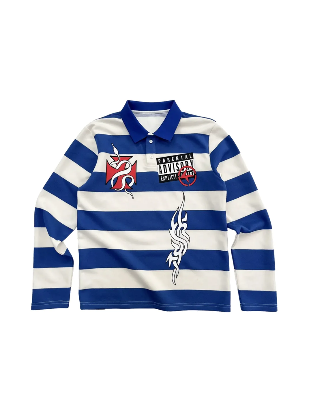 4AMSTUDIO | Striped Printed Polo Shirt
