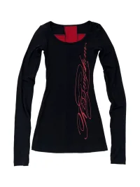 4AMSTUDIO | Black Red Cross Bodycon Mini Dress
