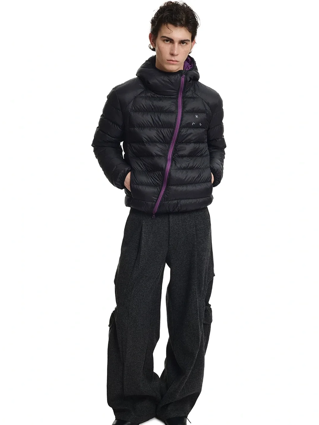 KREATE | Loose Subtle-Pattern Draped Pocket Trousers