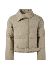 KREATE | Asymmetric Zip Stand Collar Down Jacket