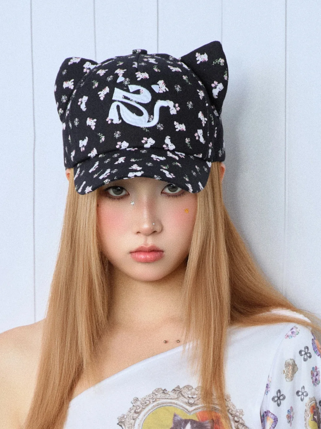SANB | Cat Ear Floral Baseball Cap