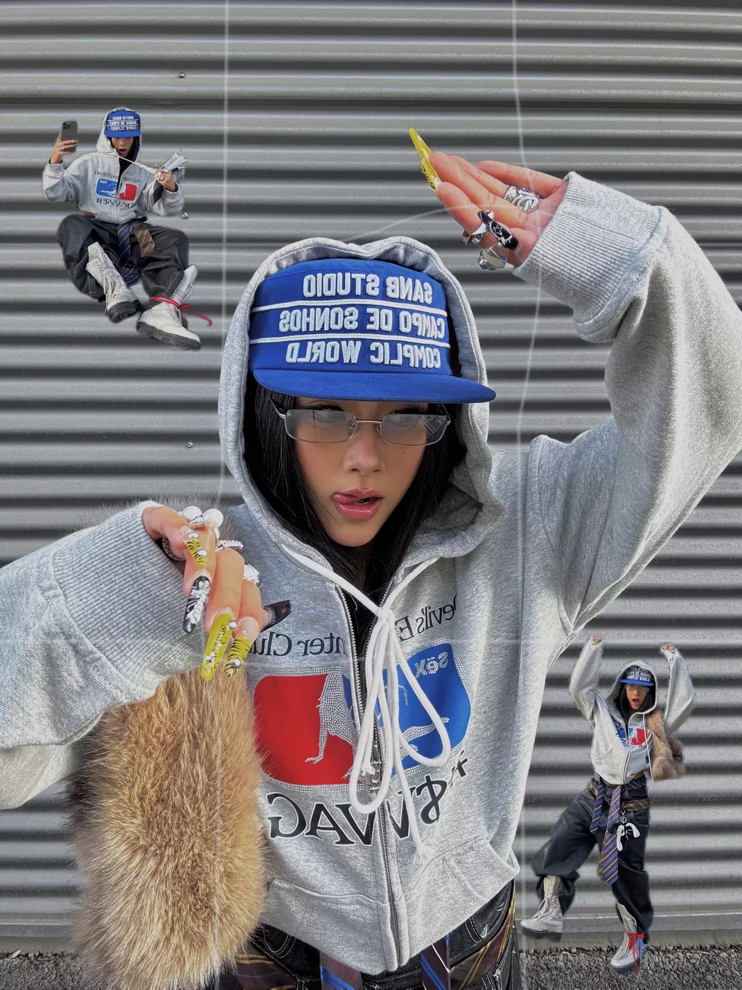 SANB | Blue Embroidered Flat Brim Cap