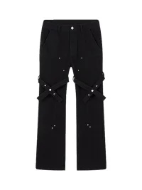PasET | Black Slim-Fit Slightly Flared Strap Jeans