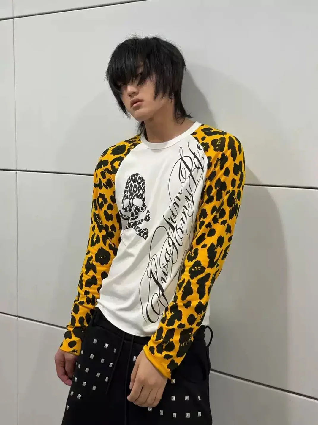 4AMSTUDIO | Leopard Skull Raglan Long Sleeve T-Shirt