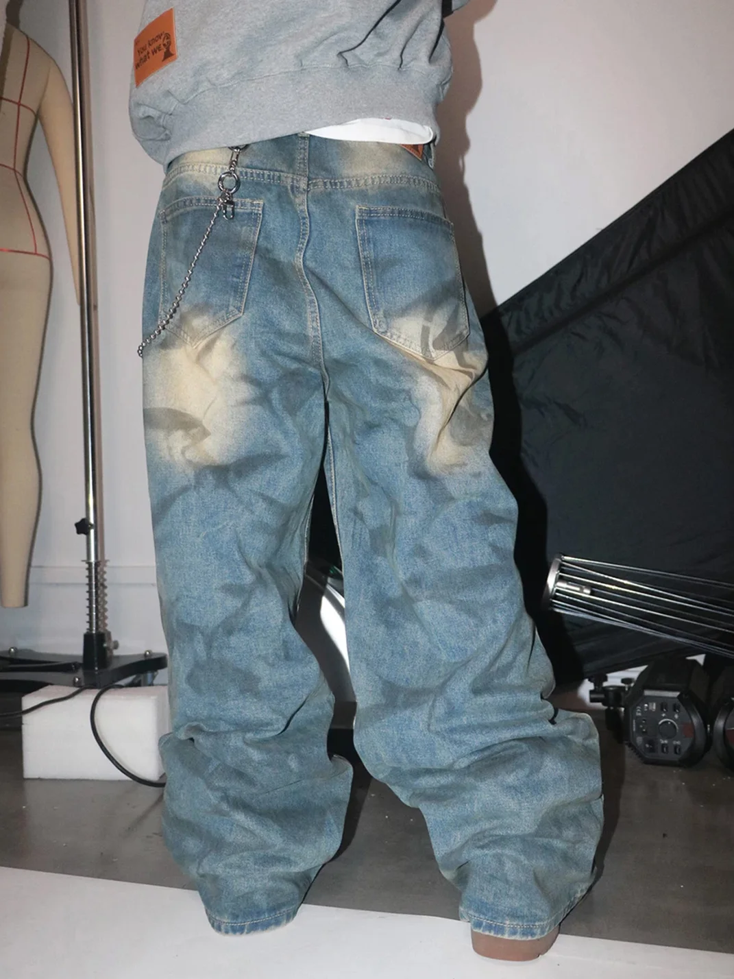 4AMSTUDIO | Washed Distressed Baggy Jeans