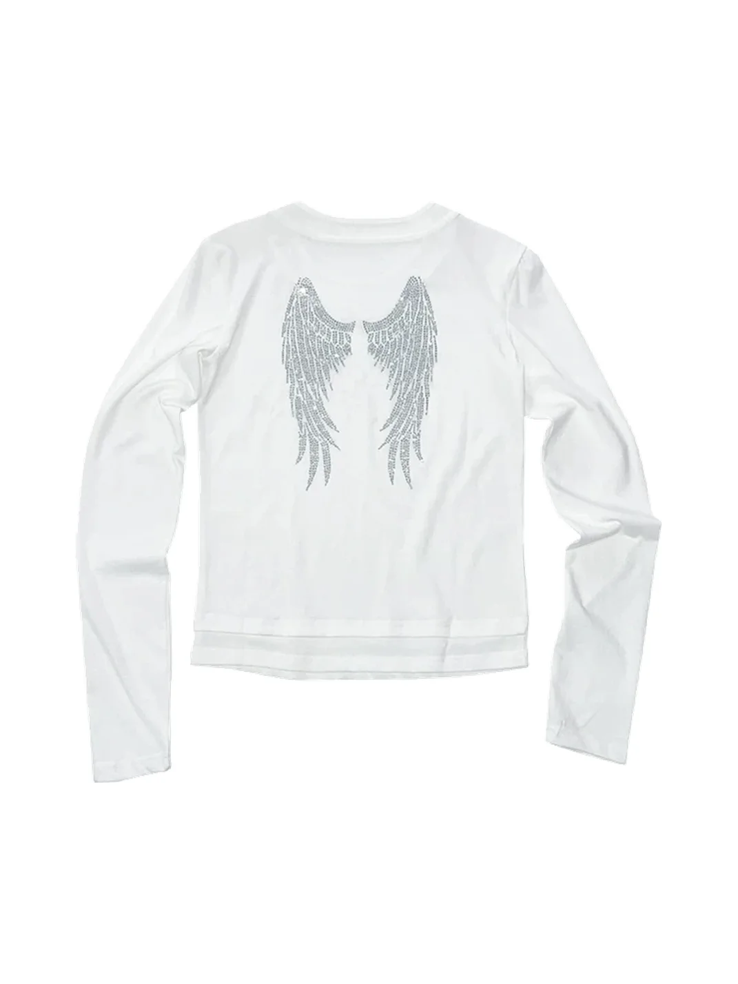 4AMSTUDIO | Cross Angel Layered White Long Sleeve T-Shirt