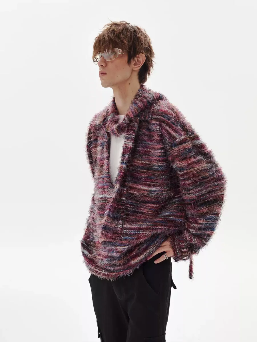 PasET | Gradient Striped Faux-Layered Knit Cardigan - 2