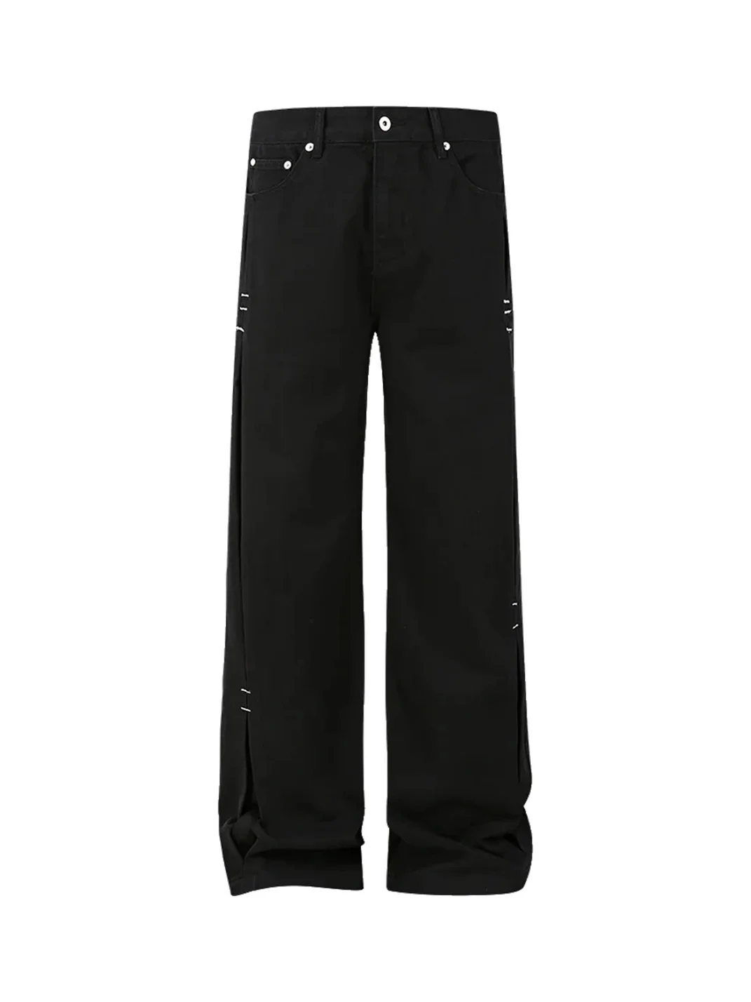 KREATE | Washed Black Pleated A-Line Flared Jeans