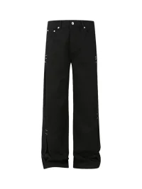 KREATE | Washed Black Pleated A-Line Flared Jeans