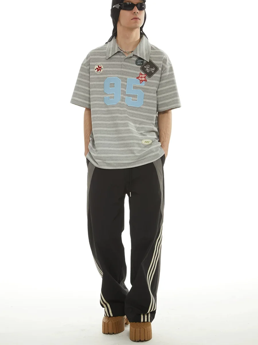 PasET | Loose Straight-Leg Striped Quick-Dry Pants - 4