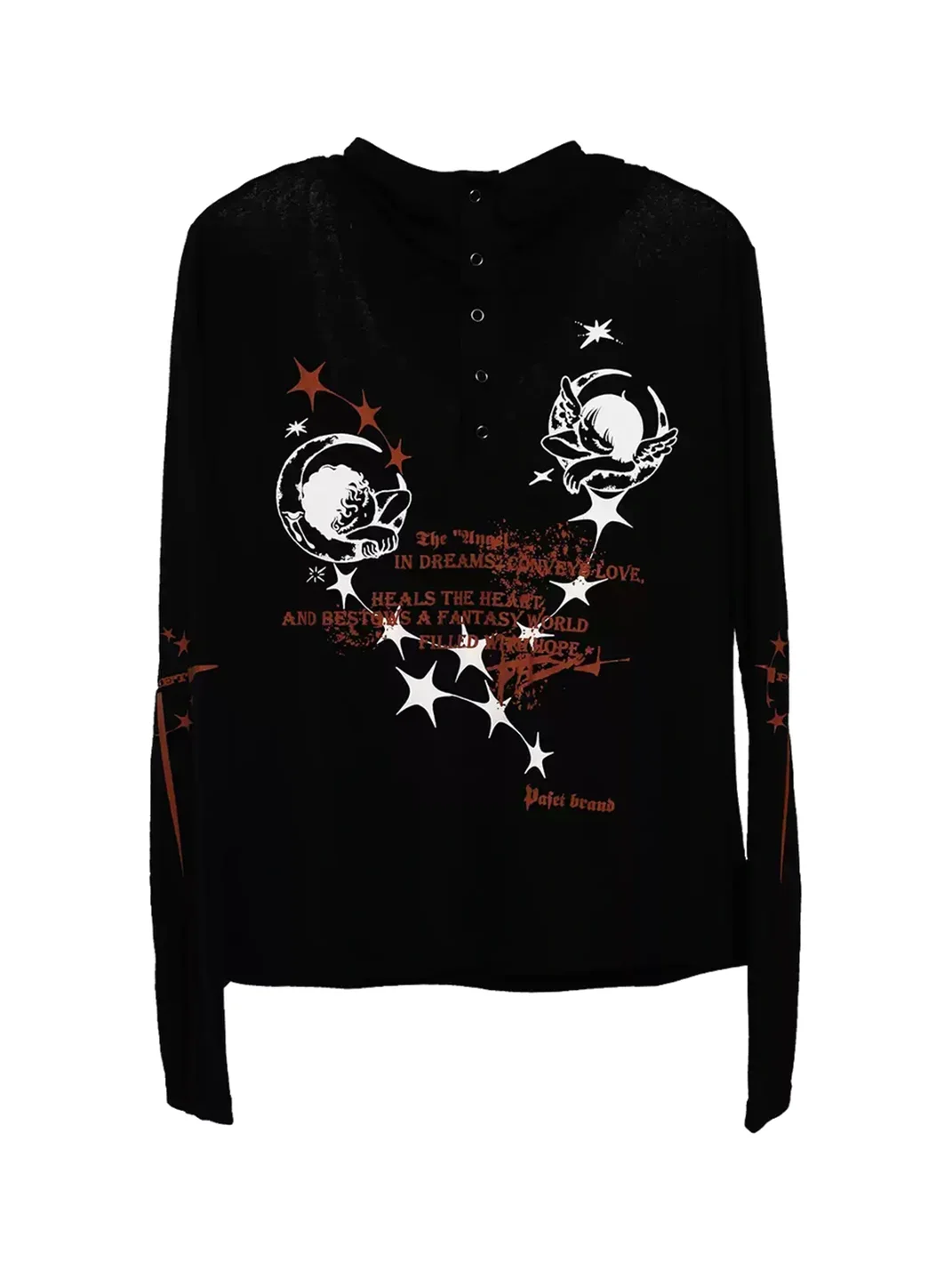 PasET | Hooded Slim Fit Printed Long Sleeve T-Shirt