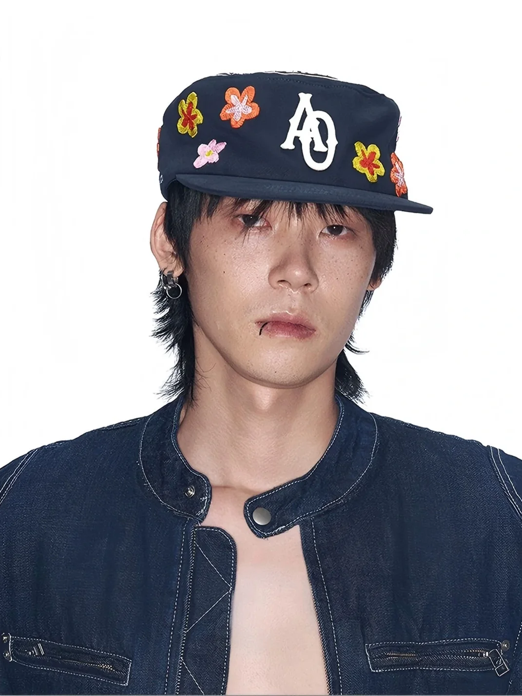SANB | Floral Embroidered Flat Brim Pillbox Hat