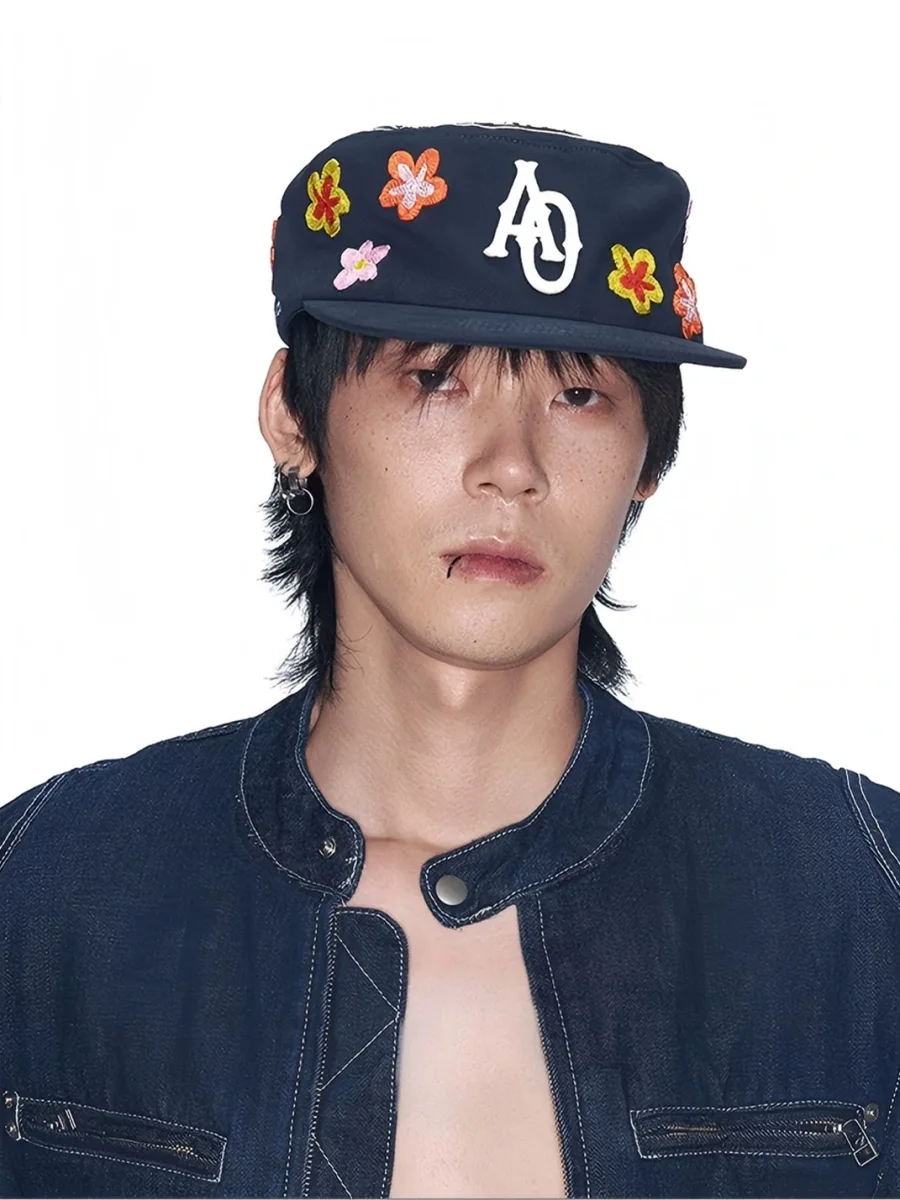 SANB | Floral Embroidered Flat Brim Pillbox Hat - 2