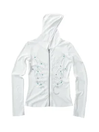 4AMSTUDIO | Slim-Fit White Hooded Zip Long-Sleeve Top