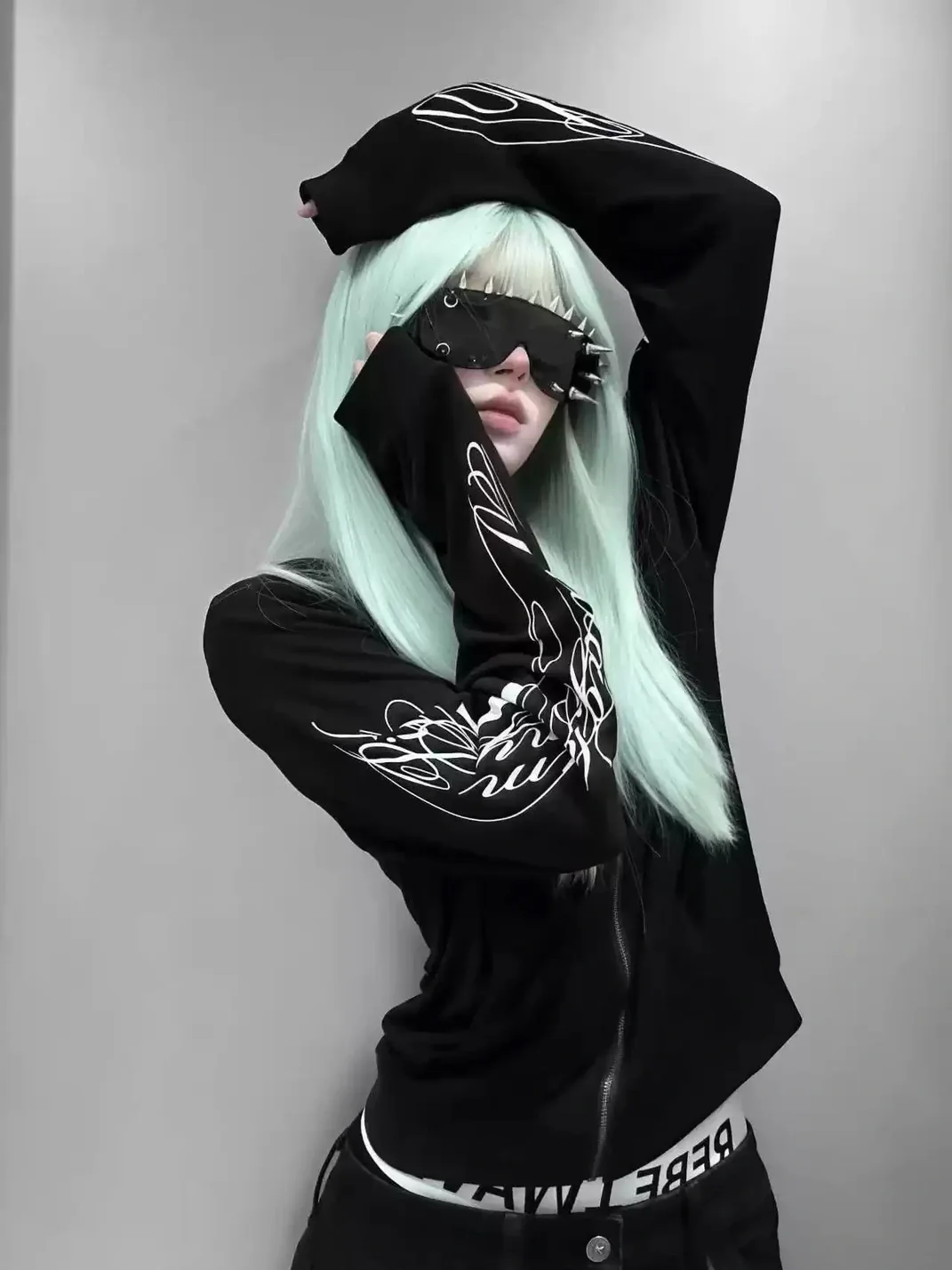 4AMSTUDIO | Long Sleeve Printed Zip-Up Hoodie