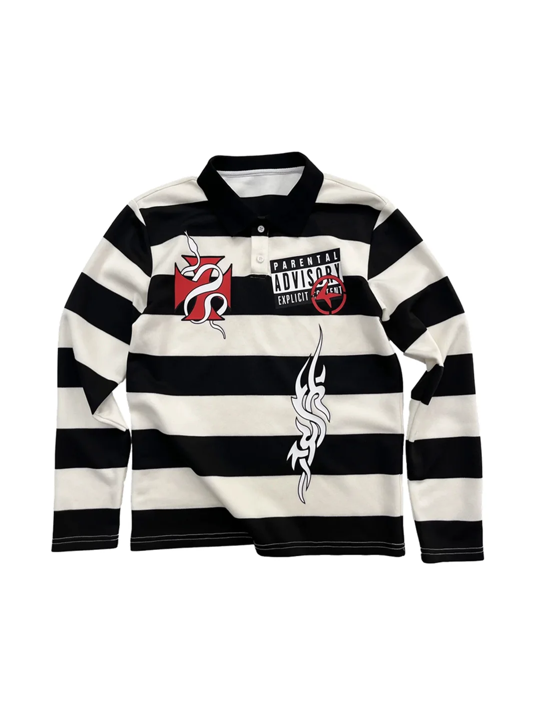 4AMSTUDIO | Striped Printed Polo Shirt
