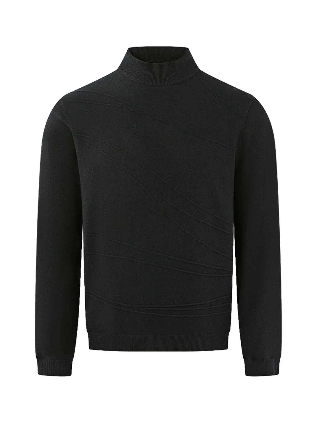 KREATE | Curved Jacquard Mock Neck Knit Sweater