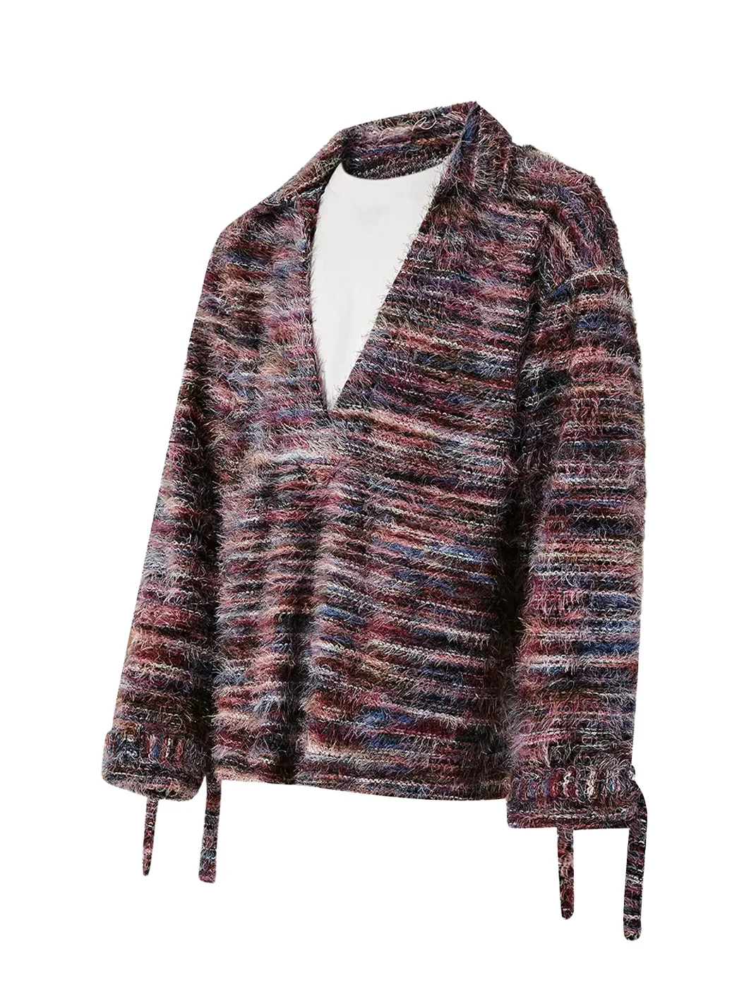 PasET | Gradient Striped Faux-Layered Knit Cardigan