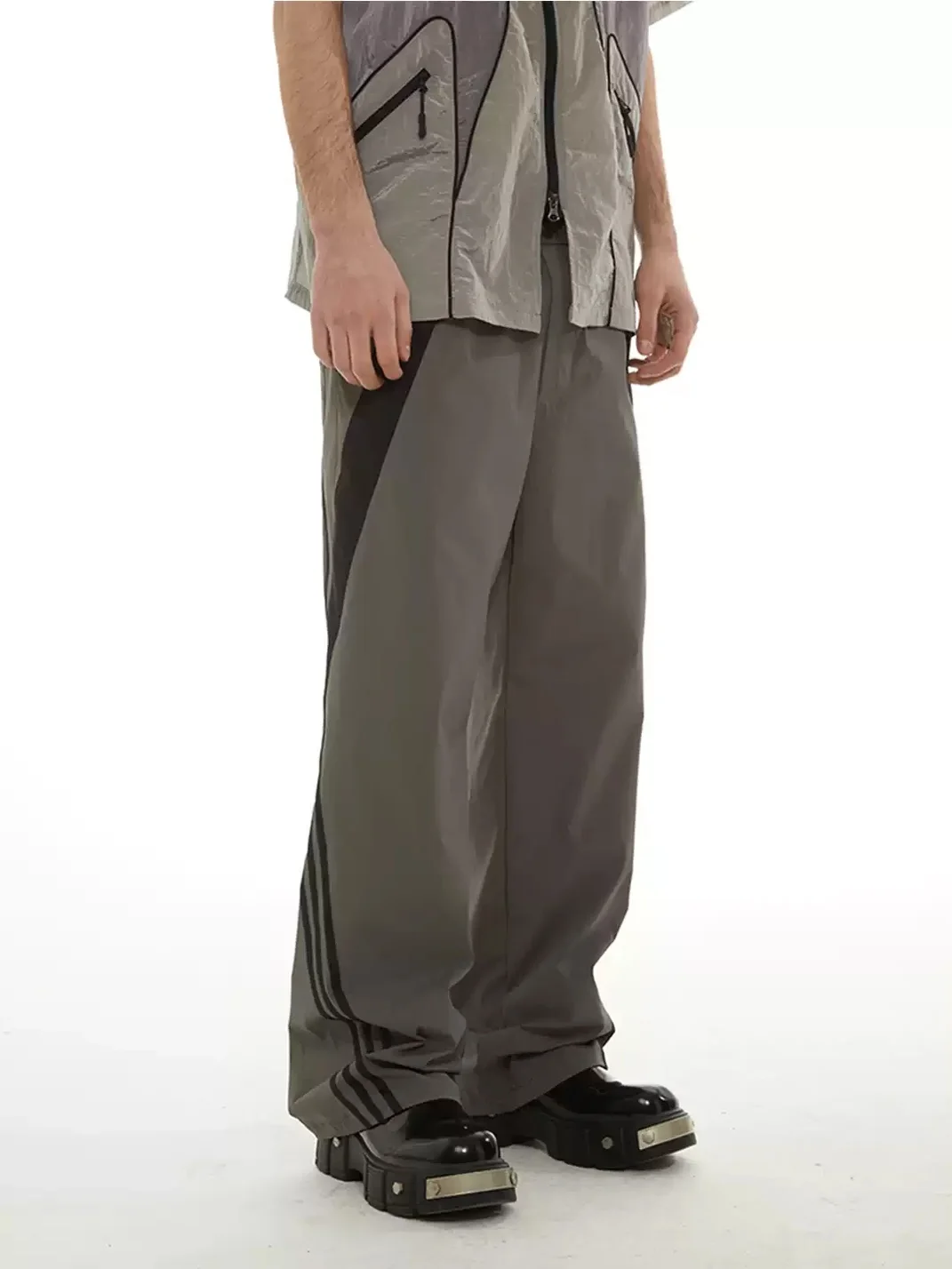 PasET | Loose Straight-Leg Striped Quick-Dry Pants