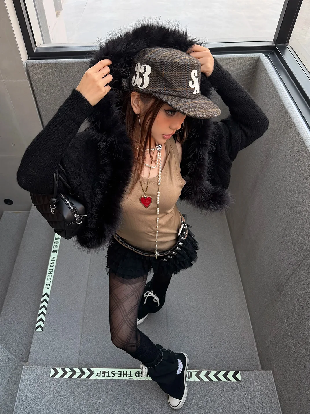 SANB | Retro Flat-Brim Herringbone Hat