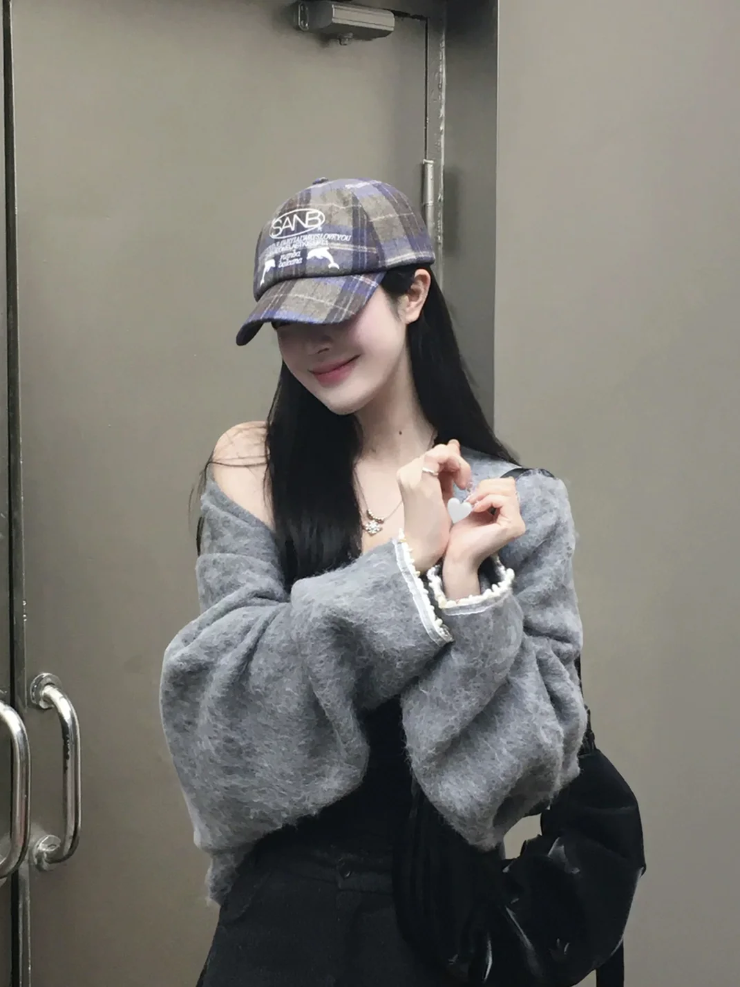 SANB | Retro Plaid Embroidered Baseball Cap