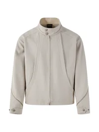 PasET | Men's Relaxed Cropped Stand-Collar Harrington Jacket