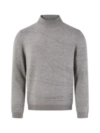 KREATE | Curved Jacquard Mock Neck Knit Sweater