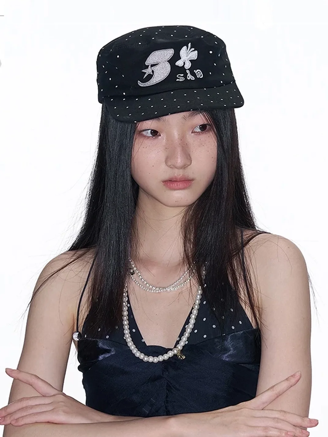 SANB | Polka Dot Flat Brim Trucker Cap