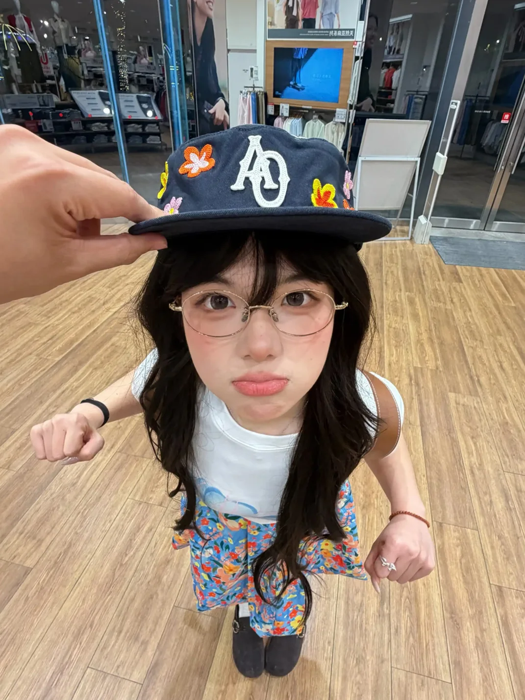 SANB | Floral Embroidered Flat Brim Pillbox Hat