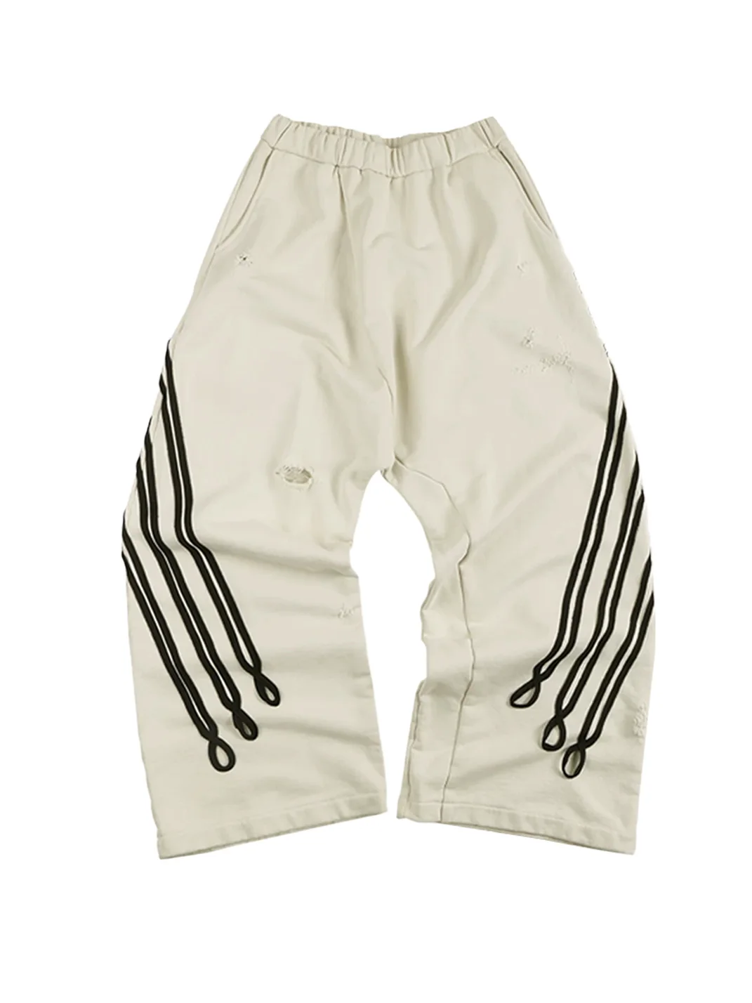 WHISTLEHUNTER | Distressed Curved-Leg Tape-Trim Sweatpants