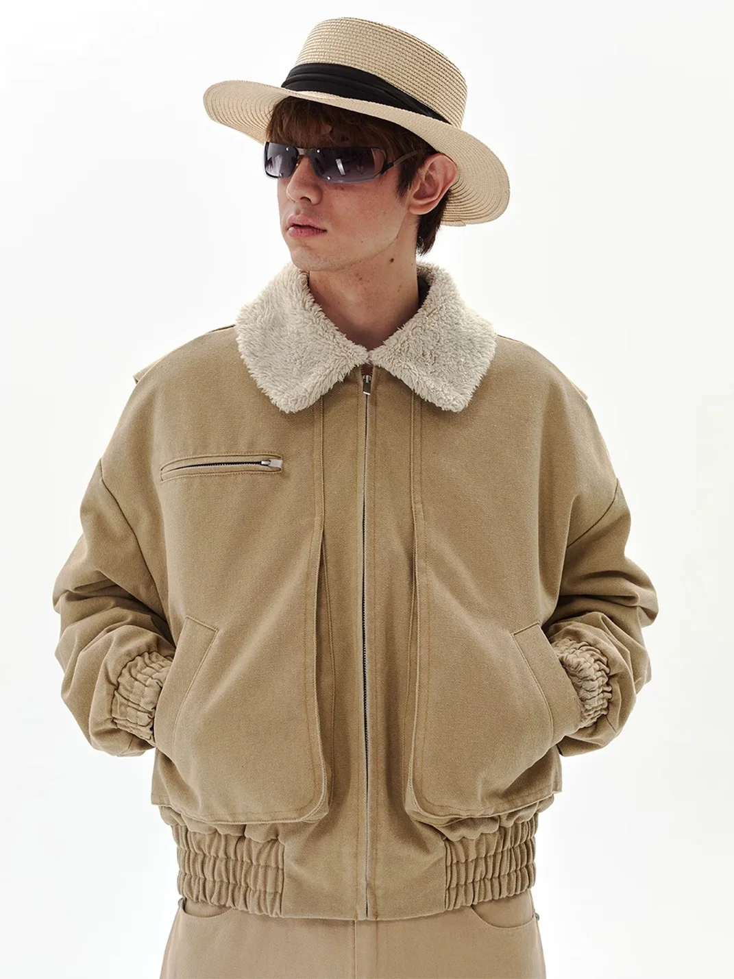 PasET | Vintage Washed Fleece-Lined Workwear Jacket